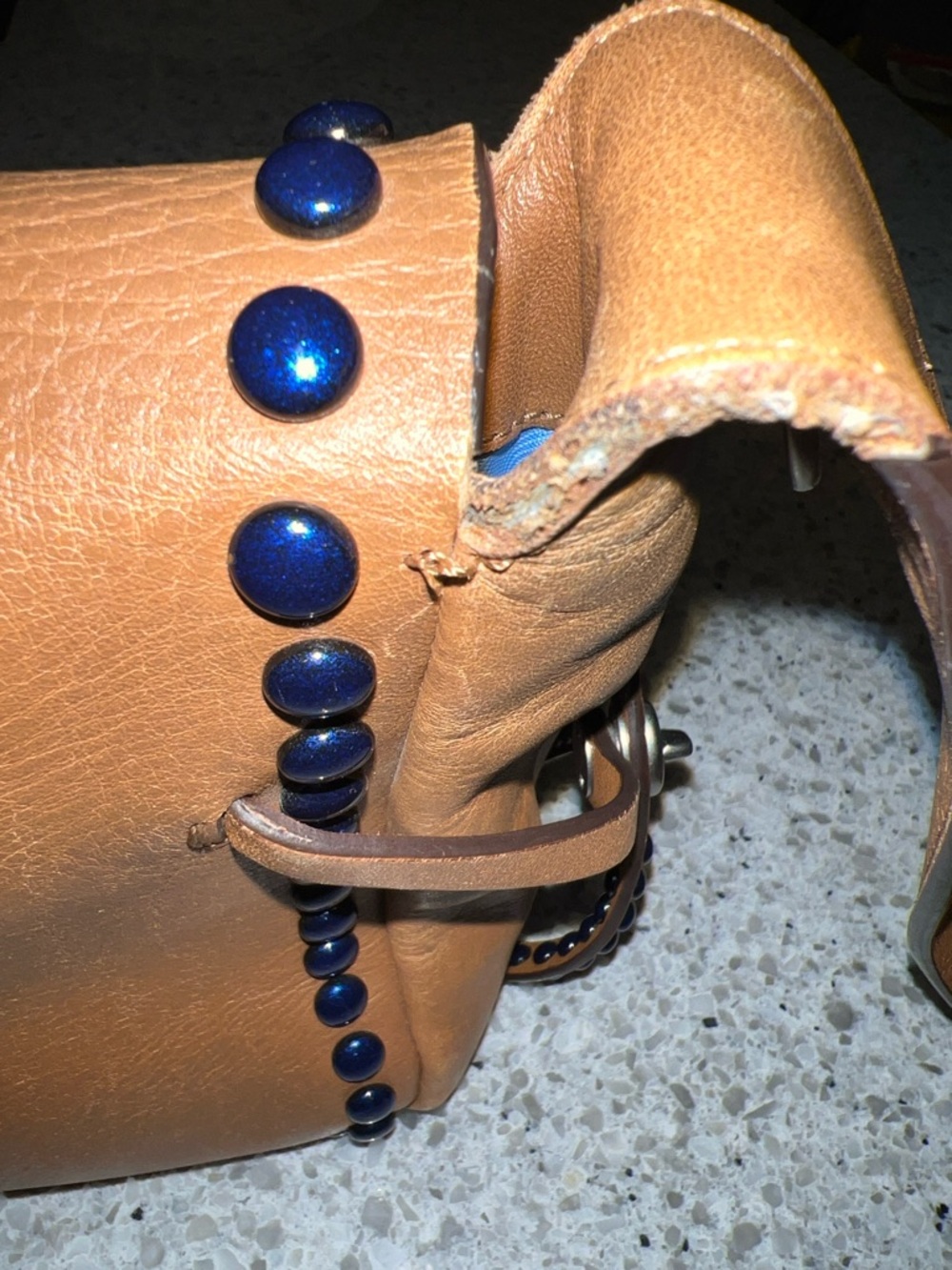 Coach Brown Leather Rivets Dakotah Crossbody Bag AS IS - Picture 12 of 14